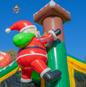 Circuito de Obstáculos Inflable con Temática Navideña y Tobogán Doble - Casa de Brinco de Grado Comercial para <span class=keywords><strong>Alquiler</strong></span> en Fiestas Navideñas - Product Image 4