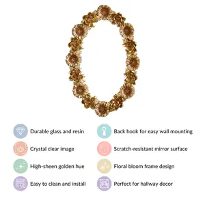 Miroir mural décoratif de qualité supérieure avec bords polis pour une décoration intérieure élégante Idéal pour les salons, les chambres ou les couloirs - Product Image 6