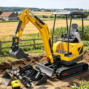 Mini-excavatrice 1-2 tonnes avec moteur Kubota, mini-pelle multifonctionnelle à haute efficacité pour les travaux domestiques et les petits travaux de construction - Product Image 3