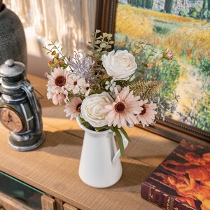 Ramo de Flores Artificiales de Rosa y Margarita, Tejido de Plástico, Decoración para el Hogar, Accesorios de Fotografía CF02029 - Product Image 1