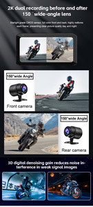 Système de navigation <span class=keywords><strong>GPS</strong></span> pour <span class=keywords><strong>moto</strong></span>, écran tactile sans fil CarPlay, écran 5 pouces, caméra avant et arrière, design étanche, carte du monde entier - Product Image 6