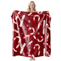 Nouvelle Arrivée Couverture en Flanelle de Noël Douce et Confortable pour la Sieste, Couverture de Climatisation, Petite Couverture Décorative pour la Maison, le Bureau et les Fêtes, Personnalisable