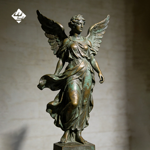 Sculpture en bronze grandeur nature de la déesse de la victoire aux ailes écartées, statue d'art métallique, décoration de jardin extérieur, cadeau - Product Image 2