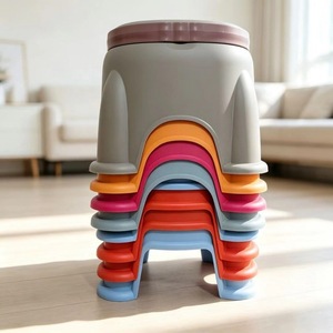 Lin Ze Plastic Square <b>Stool</b> 23.5x23x22Cm Thickened Non Slip Bathroom <b>Childrens</b> <b>Stool</b> - Product Image 2