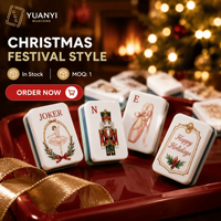 Jeu de Mahjong Américain de Noël, 166 tuiles, jeu de Mahjong de fête en acrylique à 3 couches avec chiffres arabes, jeu de table occidental