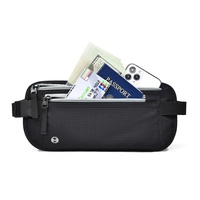 Sac banane en nylon pour sports de plein air, pochette de poitrine discrète, pochette de rangement pour documents et monnaie, porte-passeport avec blocage RFID