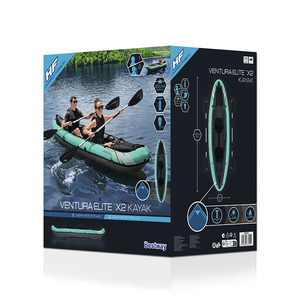 Kayak <span class=keywords><strong>gonflable</strong></span> Bestway 65052 3,30 m x 94 cm en PVC pour adultes, idéal pour la pêche et les activités nautiques en rivière. - Product Image 4
