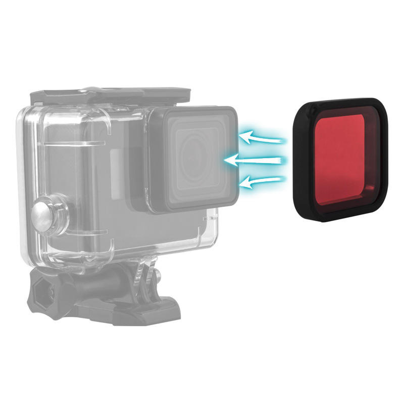 HONGDAK Red pink Purple Protective Waterproof Case Action Camera Accessories Housing Case with Lens Filter for Gopro Hero 8