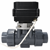Vanne à boisseau sphérique électrique à trois voies en PVC, actionneur DC12V 24V pour mélange d'eau, déviateur et drainage directionnel