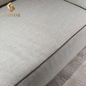 Cổ Điển Hiện Đại Ý Trắng L Hình Dạng 3 Chỗ Ngồi Nhung Vải Lanh Nhà Sảnh Sofa Ghế Cho Phòng Khách Biệt Thự - Product Image 5