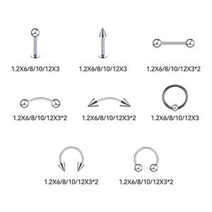 Dropshipping Shopify, Kit de 40 Piezas para Piercing, Anillo de Nariz de Acero Inoxidable, Piercing de Labio, Anillo de Lengua, Estilos Variados para Hombre y Mujer - Product Image 2
