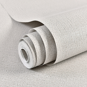 ورق جدران ذاتي اللصق من الكتان بألوان خفيفة لغرف النوم وغرف المعيشة والفنادق وخلفيات الجدران وديكورات الغرف - Product Image 1