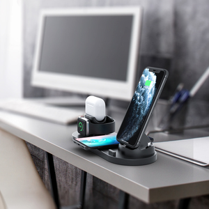 2023 mới được giữ điện thoại phổ biến đa chức năng <span class=keywords><strong>6</strong></span> <span class=keywords><strong>in1</strong></span> 4 trong 1 sạc không dây sạc nhanh dock đứng máy tính để bàn sạc trạm - Product Image 2