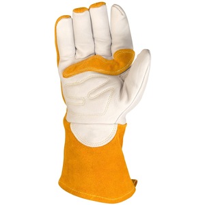 <span class=keywords><strong>Guantes</strong></span> de soldadura MIG de cuero de alta venta, <span class=keywords><strong>guantes</strong></span> largos sin puño de 9 oz para soldadura por arco de argón, aislantes del calor, anti-escaldaduras y antiestáticos - Product Image 4