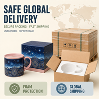 Taza de Cerámica Personalizada con Diseño de Montaña Celestial Dorada, Lista para Regalo, Taza para Café o Té, para Promociones, Minoristas, Marcas Corporativas, OEM, ODM