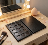 Boîtier vide pour fards à paupières minéraux à 12 compartiments avec finition mate, options de logo personnalisé et de personnalisation DIY - Palette de maquillage marque privée