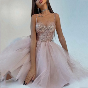 Nuevo Vestido de Encaje Elegante para Mujer, Color Rosa, con Lentejuelas, Ideal para Fiestas de Cumpleaños y Eventos de Verano - Product Image 6