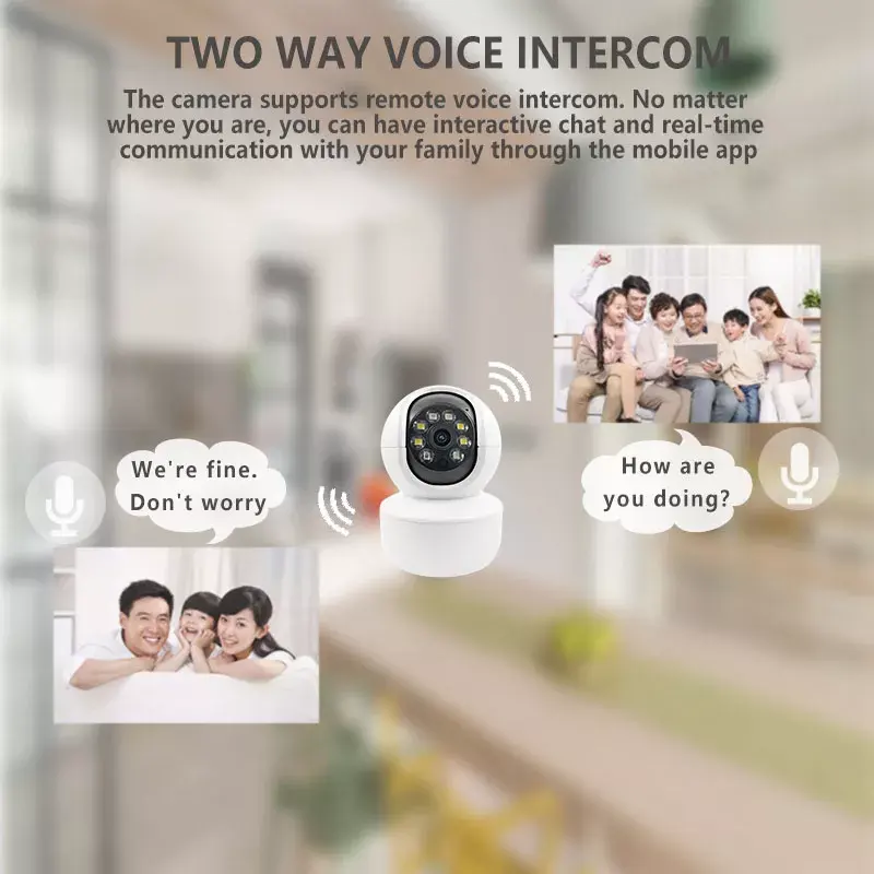 2023 New Camera Smart Pan Tilt Full HD 3MP Wireless Ip Camera Icsee Indoor Wifi CCTV Camera Baby Home Security Color At Night