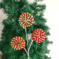 Sucettes en forme de branches d'arbre de Noël écologiques YATING modernes, 10-35 cm, décoration en peluche transfrontalière très vendue