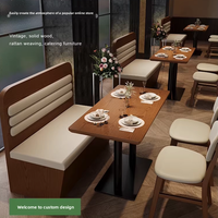 Canapé de restaurant, canapé de cantine commerciale, mobilier de restauration, mobilier pour magasin de sucre et d'eau, mobilier de café, mobilier de restaurant chinois, combinaison table et chaise de style rétro en PU
