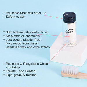 <span class=keywords><strong>Fil</strong></span> <span class=keywords><strong>dentaire</strong></span> écologique zéro déchet au charbon de bambou, maïs naturel, végétalien, saveur menthe, compostable, 30m, emballage bouteille en verre pour - Product Image 6