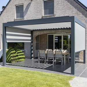 Pergola en aluminium avec rideaux motorisés d'extérieur, ombrage de jardin, volet roulant, écran zippé, pare-vent, pavillon de pergola 3x6 - Product Image 1