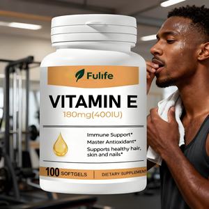 Capsule di Olio di Vitamina <span class=keywords><strong>E</strong></span> Fulife Migliorano l'Immunità 400 UI Vitamina <span class=keywords><strong>E</strong></span> 100 Capsule Morbide/Flacone Uso per Adulti - Product Image 1