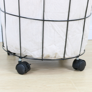 Xách tay di chuyển bông chuỗi Túi sắt trắng dây giỏ với bánh xe giặt cản trở - Product Image 3