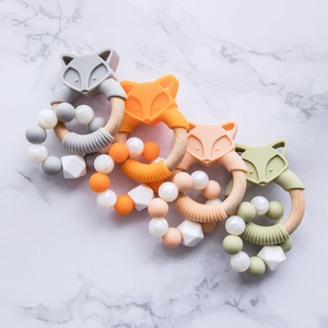Sûr Et Respectueux de l'environnement Bébé Dents Soins <span class=keywords><strong>Bracelet</strong></span> Silicone Anneau de Renard <span class=keywords><strong>Bracelet</strong></span> Jouet Molaire - Product Image 6