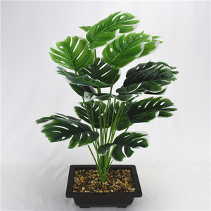 Plantas artificiales hojas de palma verde Monstera hogar jardín sala de estar dormitorio balcón decoración planta de plástico Tropical - Product Image 3