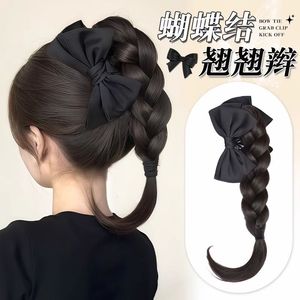 วิกผมทรงหางม้าสูงพร้อมกิ๊บติดผมแบบโบว์ ถักเปียสไตล์จีนสมัยใหม่ ครึ่งหัวแบบธรรมชาติ พองฟู ดูมีชีวิตชีวา - Product Image 5