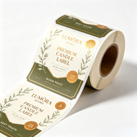 Étiquettes personnalisées vintage à motif feuille d'or, autocollantes pour l'emballage de bougies parfumées haut de gamme