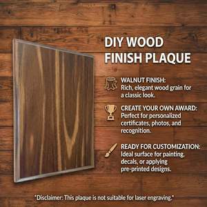 <span class=keywords><strong>Plaque</strong></span> de récompense vierge à finition noyer avec bord biseauté pour bricolage, idéale comme trophée ou <span class=keywords><strong>plaque</strong></span> cadeau - Product Image 3