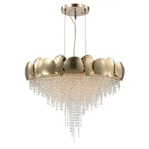 Custom Luxury Lights Inside the decorative illumination brass crystal lamp and Luxury K9 crystal chandelier