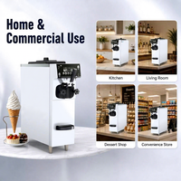 Nouvelle machine à glace molle commerciale 12L/H, mini sorbetière avec pompe à air, fonction de pré-refroidissement, en acier inoxydable 304 pour comptoir