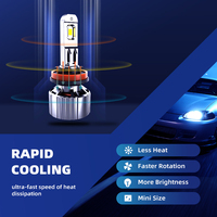 Système de phares LED pour voiture H8 42W super lumineux, étanche IP67, ajustement universel, angle de faisceau de 270°, 6500K, 4200Lm