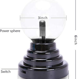 Lampe Magique USB 3 Pouces, Boule d'Ions à Contrôle Tactile, Lampe de Bureau en Verre à Effet Éclair Électrostatique, Cadeau d'Affaires - Product Image 5