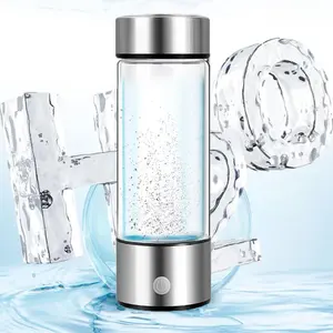 हाइड्रोजन युक्त पानी की बोतल 420ML 550ML अलग करने योग्य ऑक्सीजन उत्पादन जल कप SPE और PEM प्रौद्योगिकी गोल कांच की बोतल