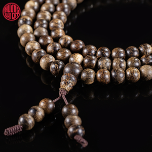 Malaysian Dark Tone Agarwood Mala 108 Beads 6mm Near Sinking Wood with Natural Resin Depth Quality Oud Jewelry - Product Image 3
