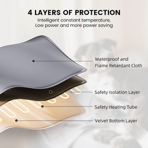 Haustier-Heizmatte für den Winter, Wärmefleece-Matte, Elektrisches Heizbett für Haustiere mit Wärmepad - Product Image 5