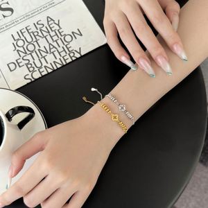 Dylam Bead Clover <b>Bracelet</b> for Women Flower Leaf Lucky Clover <b>Bracelets</b> with <b>Adjustable</b> Chain Fine Jewelry Birthday Gifts - Product Image 2