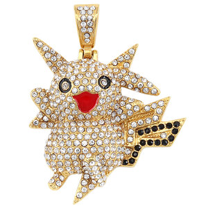 Bán lẻ thời trang thép không gỉ hip hop mặt dây chuyền 18K mạ vàng động vật Pikachu bạch tuộc đười ươi Bướm Trang sức mặt dây chuyền - Product Image 1