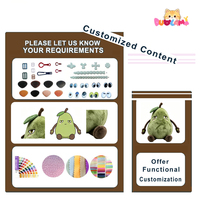 Jouet en peluche de fruit de dessin animé, poire verte gaieste, figurine en peluche rembourrée de coton PP, accessoire de bureau mignon pour souvenir de Noël