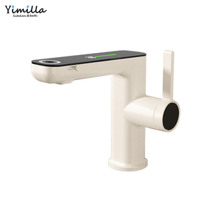 Agitateur moderne en céramique à un trou Robinet <span class=keywords><strong>sur</strong></span> <span class=keywords><strong>pied</strong></span> en cuivre Poignée unique Chrome poli Douche à jet d'eau chaude et froide - Product Image 1