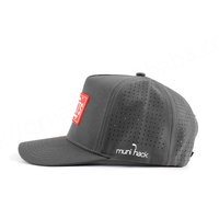 Chapeau vintage en tissu Oxford Dobby perforé, personnalisé, grande taille, avec patch rectangulaire en caoutchouc, logo brodé, trous découpés au laser, respirant, vente en gros