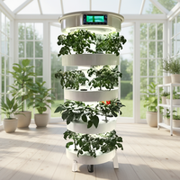 HydroBlue LED Vertical Garden Self Watering Planter Smart Indoor Home Hydroponic Kit Automated Spray Irrigation Cabinet Light.