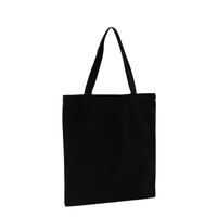 Sac Fourre-Tout de Rangement en Toile de Coton Noire de Haute Qualité, Réutilisable et Écologique, pour Supermarché et Épicerie