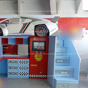 <span class=keywords><strong>Lit</strong></span> en forme de voiture multifonctionnel et élégant pour garçons, personnalisation complète pour les chambres d'enfants, avec bureau en dessous, <span class=keywords><strong>lit</strong></span> mezzanine avec bureau - Product Image 3