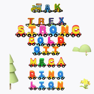 lz Trex Alphabet Train 26 lettres anglaises Puzzle en bois solide interactif parent-enfant Cadeau d'anniversaire - Product Image 1