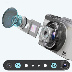 Cámara sin Espejo con Pantalla Abatible Estética, 4K Ultra HD, 64MP CMOS, F1.2 f=3.37mm, Enfoque Automático, Zoom 16X, Cámara para Selfies y Vlogs para Estudiantes - Product Image 6